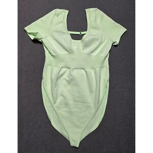 Nike Bodysuit One Piece Women's Medium Green Square Neck‎ Activewear Swimming